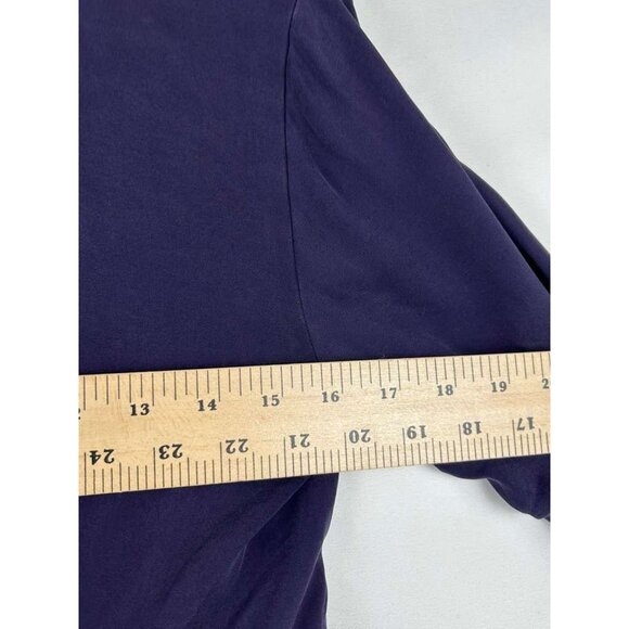 Talbots Women's Size 4 Long Sleeve Purple Front Ruffle V-Neck Blouse Pure Silk - Picture 4 of 9